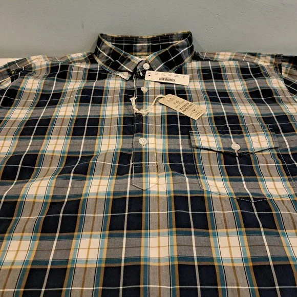 J. Crew Men's XL Four Button Pullover Plaid Shirt New With Tags Style A9334 - Picture 5 of 16